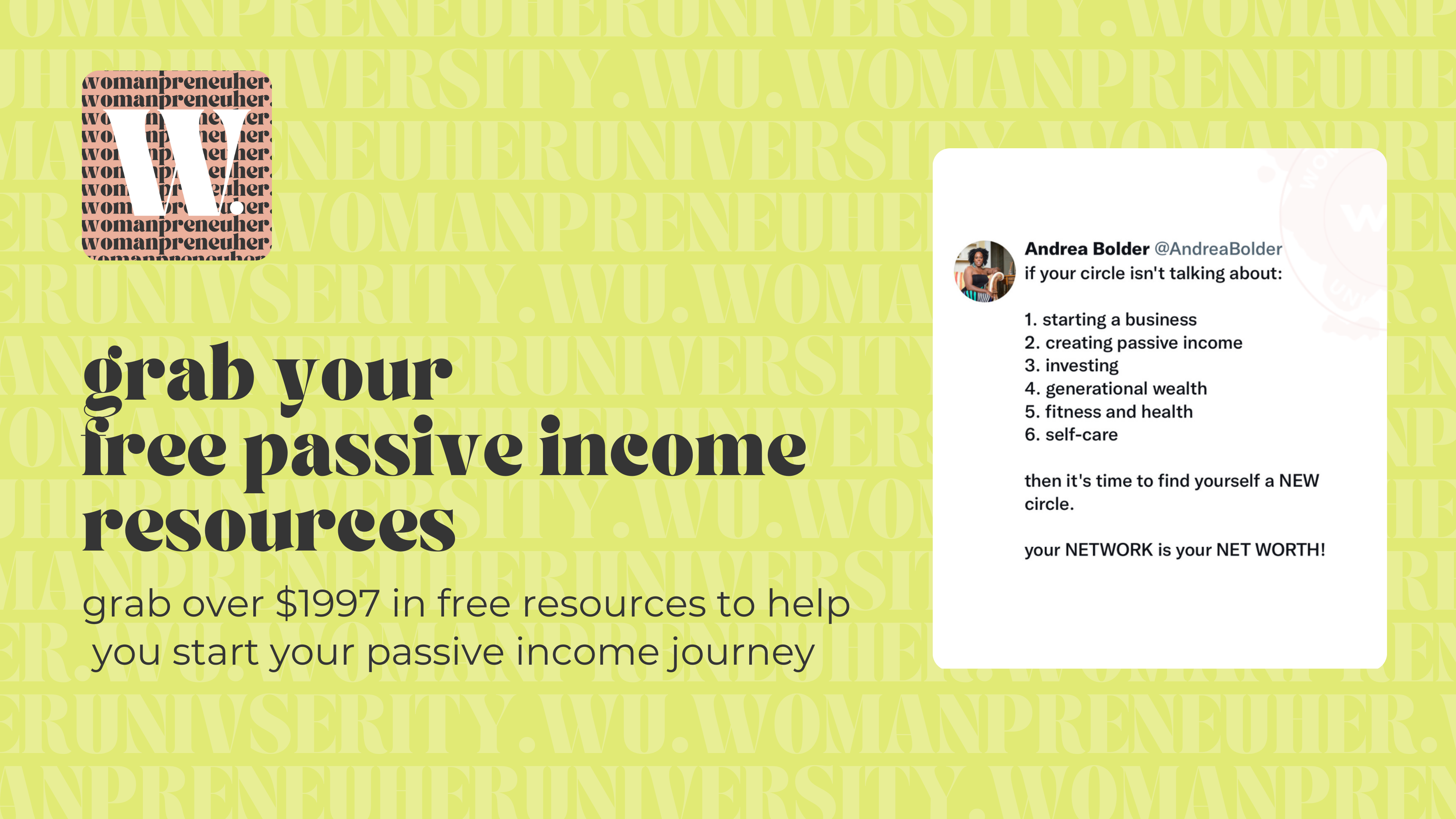 grab your free passive income resources