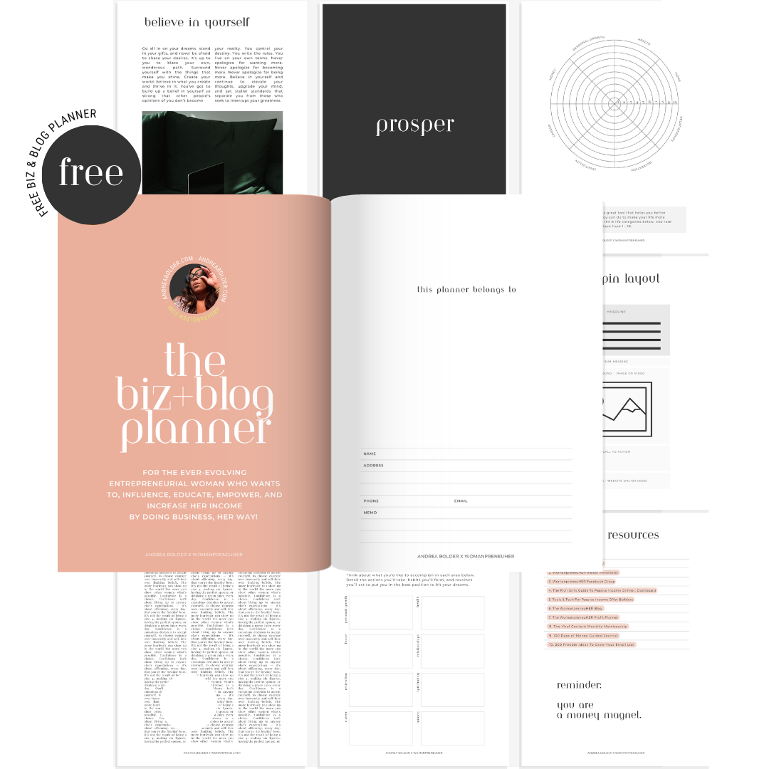 Consider it your new biz BFF. This is the same planner I used to generate my first 6-figure year! It will help you through the tough times, hold you accountable and help you show up as your best self! Success in business is all about strategic planning and taking the time to make sure your game plan is in place so you’re not just out there winging it.