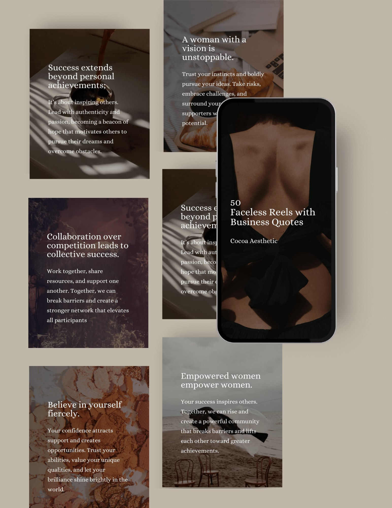 Cocoa Faceless Reels For Business Quotes Canva Templates