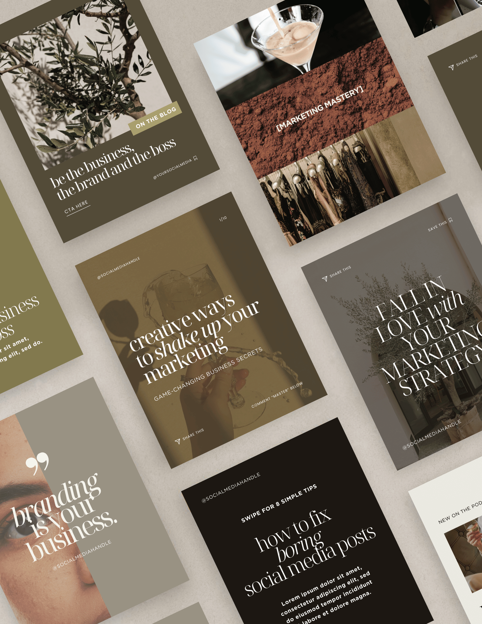 Espresso Martini Social Media Canva Templates