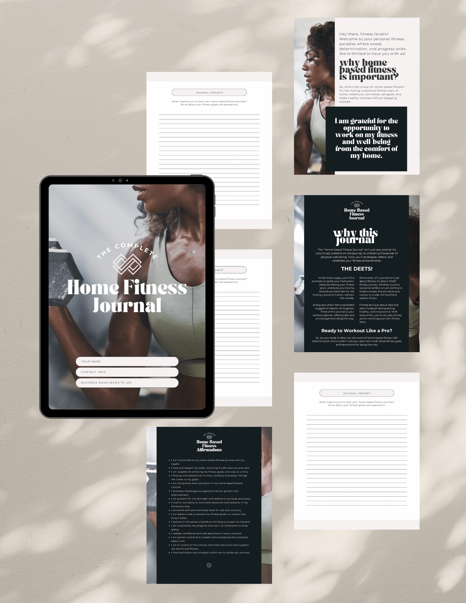 The Home-Based Fitness Journal Digital Product Template