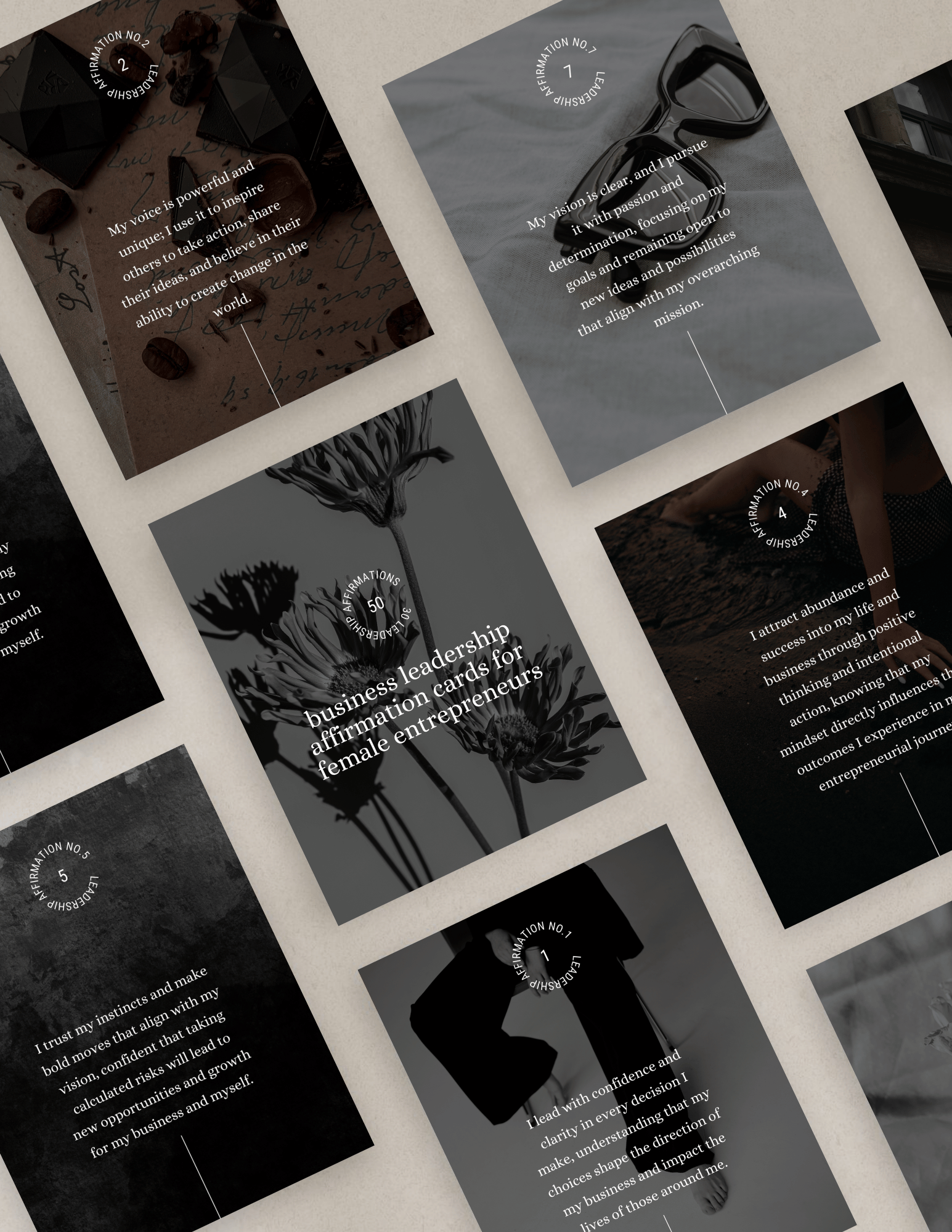 50 Business Leadership Affirmation Cards Social Media Canva Templates 1